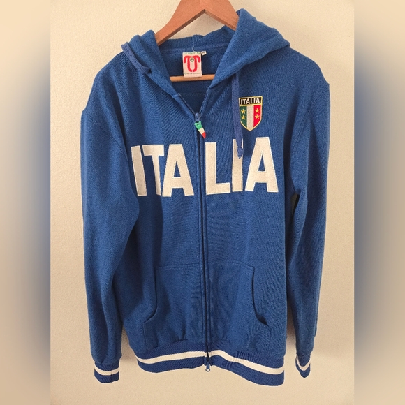 Polifemo Other - Vintage ITALIA Polifemo Hoodie Jacket Italian Flag Patch Embroidered Mens XL